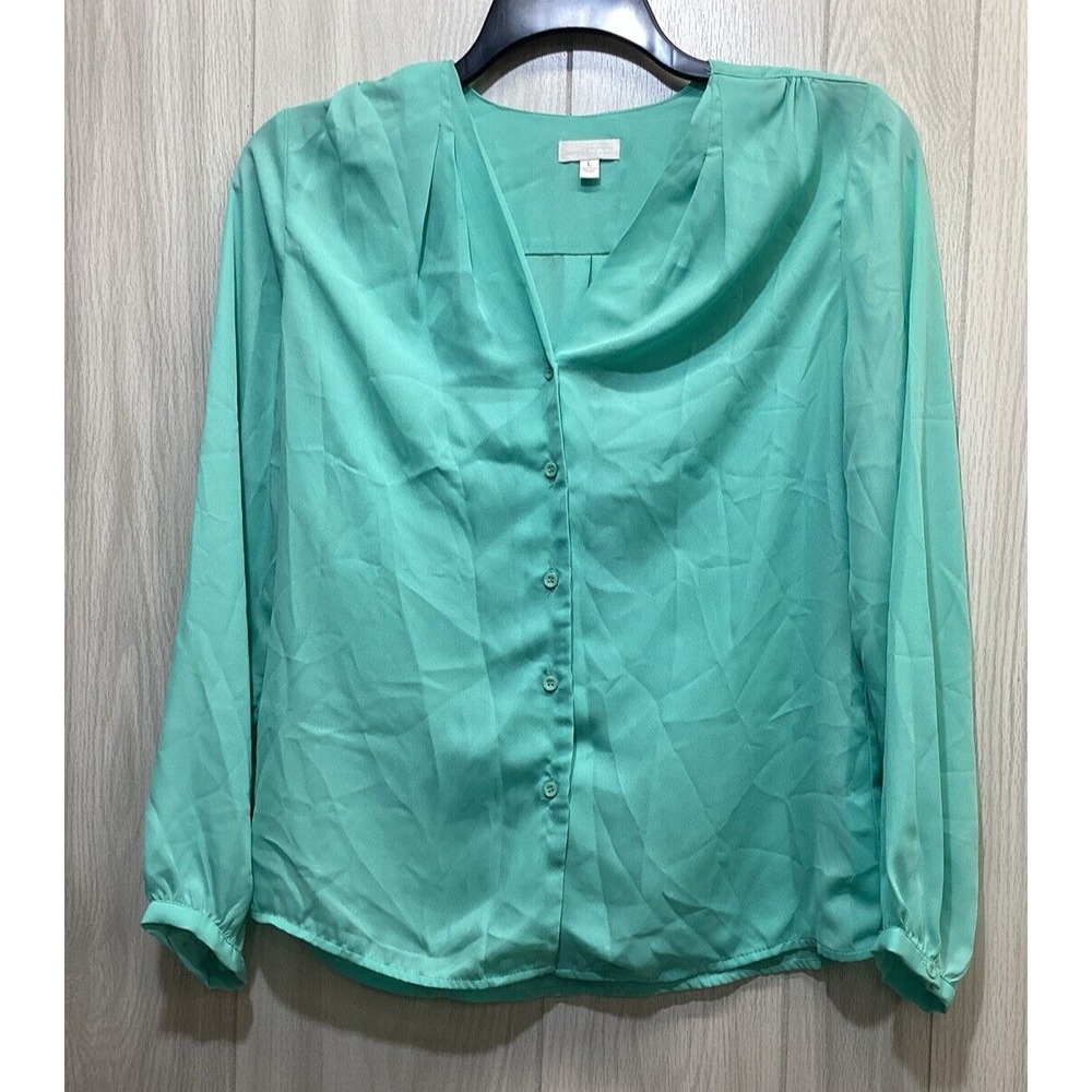 CHARMING CHARLIE Women's (Size L) Long Sleeve Button Down‎ Lightweight Shirt